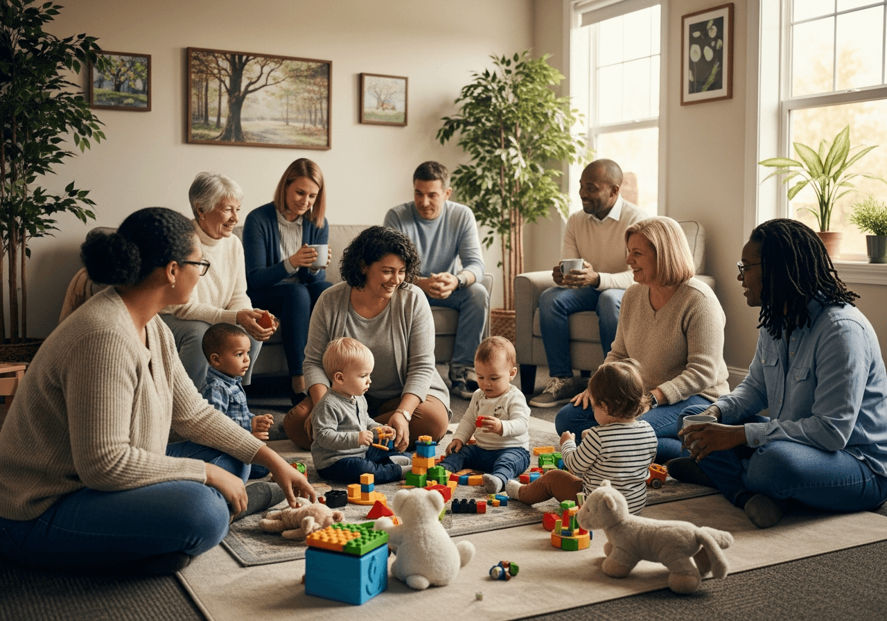 Connecting families in community settings.